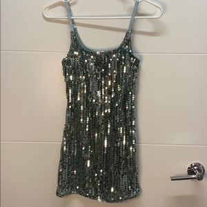 Aqua Sequin Top / Mini Dress